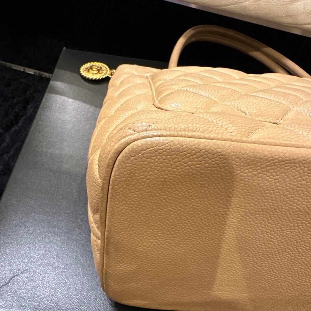 《正規品》CHANEL 復刻トート　ベージュ　ゴールド金具　キャビアスキン