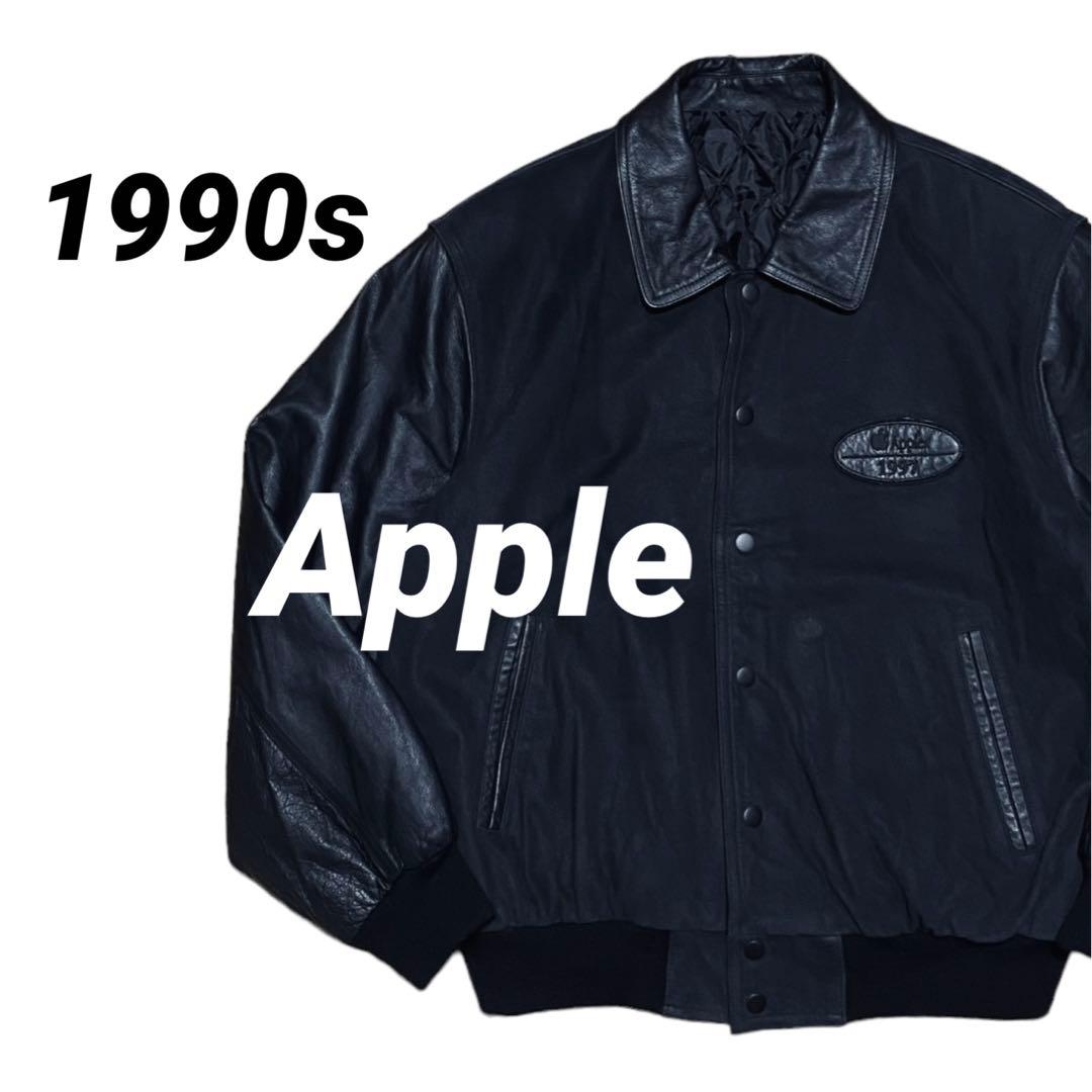 90s Apple スタジャン レザージャケット - メルカリ