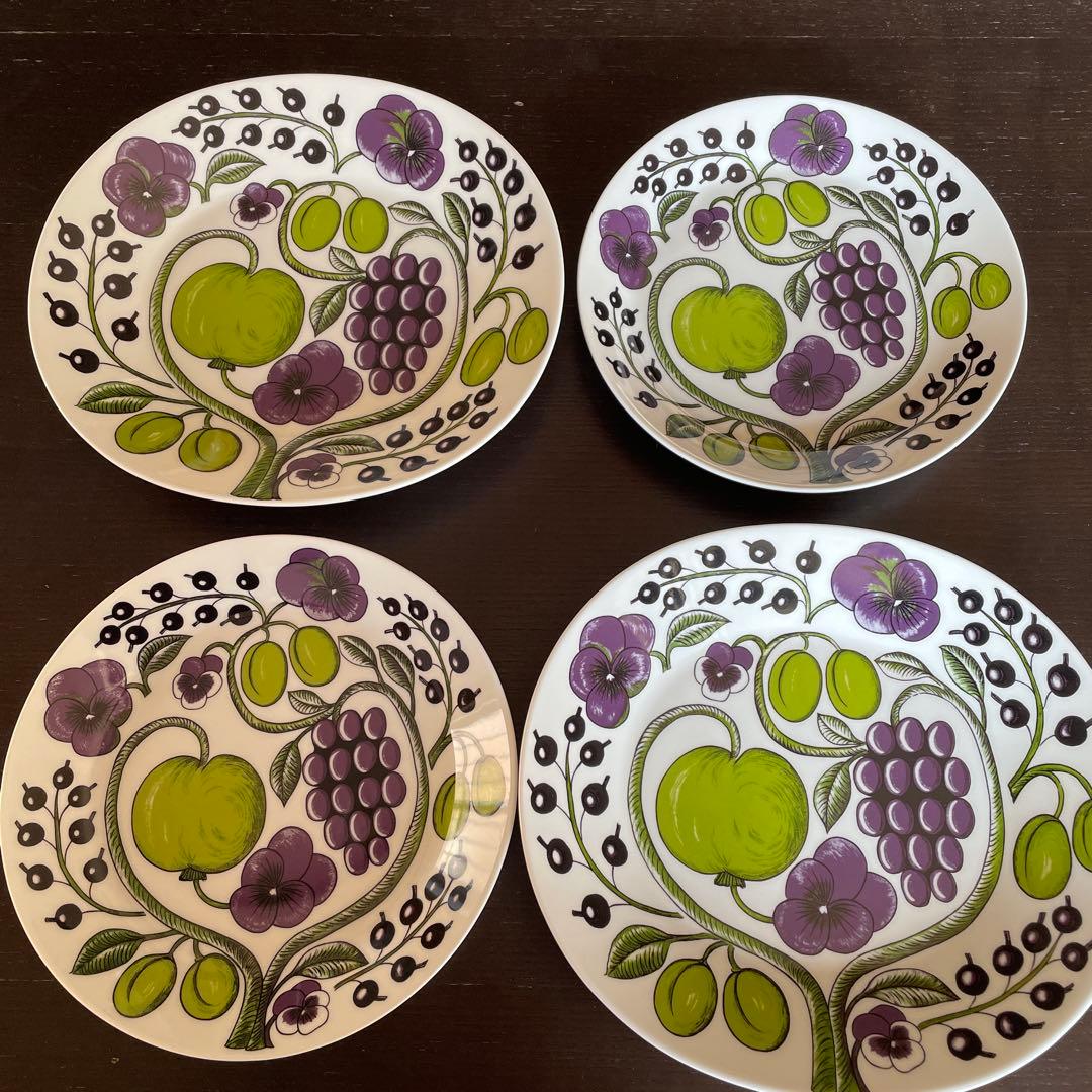 ARABIA パープルパラティッシオーバルプレート2枚＋21cmプレート2枚 ARABIA（アラビア）｜ パラティッシ プレート 21cm パープル