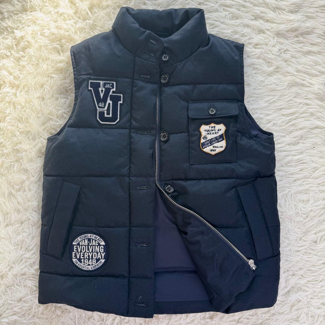 ヴァンヂャケット ダウンベスト ワッペン VAN JAC ネイビー 🌸