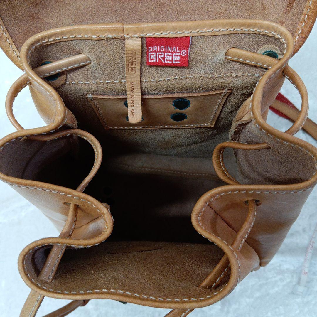 BREE ブリー リュック レザー ヌメ革 バッグ ベージュ - メルカリ