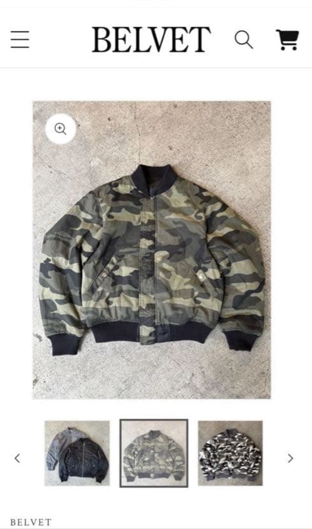 BELVET camo reversible ma1 jacket - メルカリ
