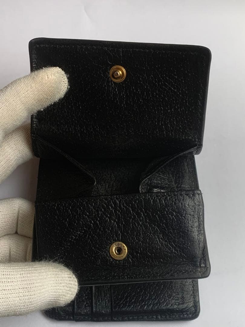 グッチ 二つ折り財布 小銭入れ コインケース マーモント ブラック P55