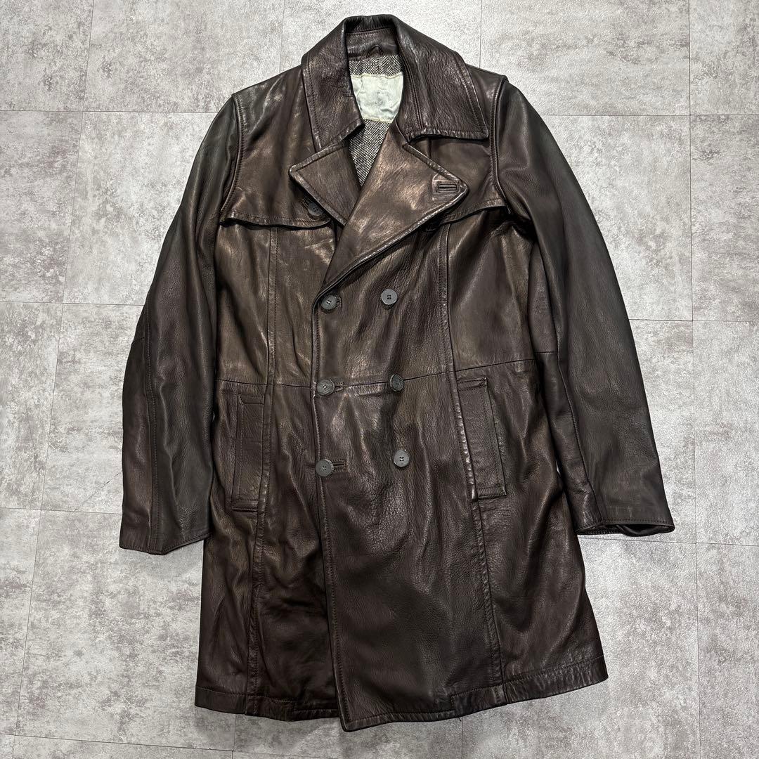 GIORGIO BRATO leather p-coat 48 イタリア製 - メルカリ