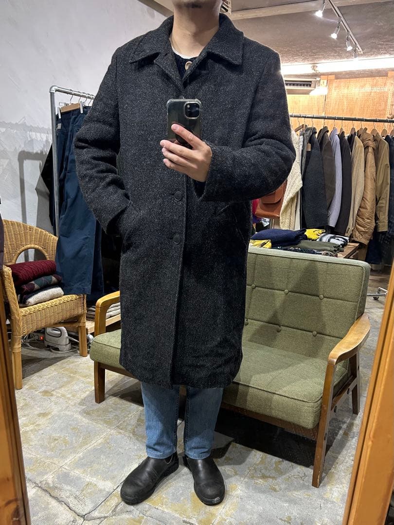 フランス製 Agnes b. ツイード ステンカラーコート アニエスベー