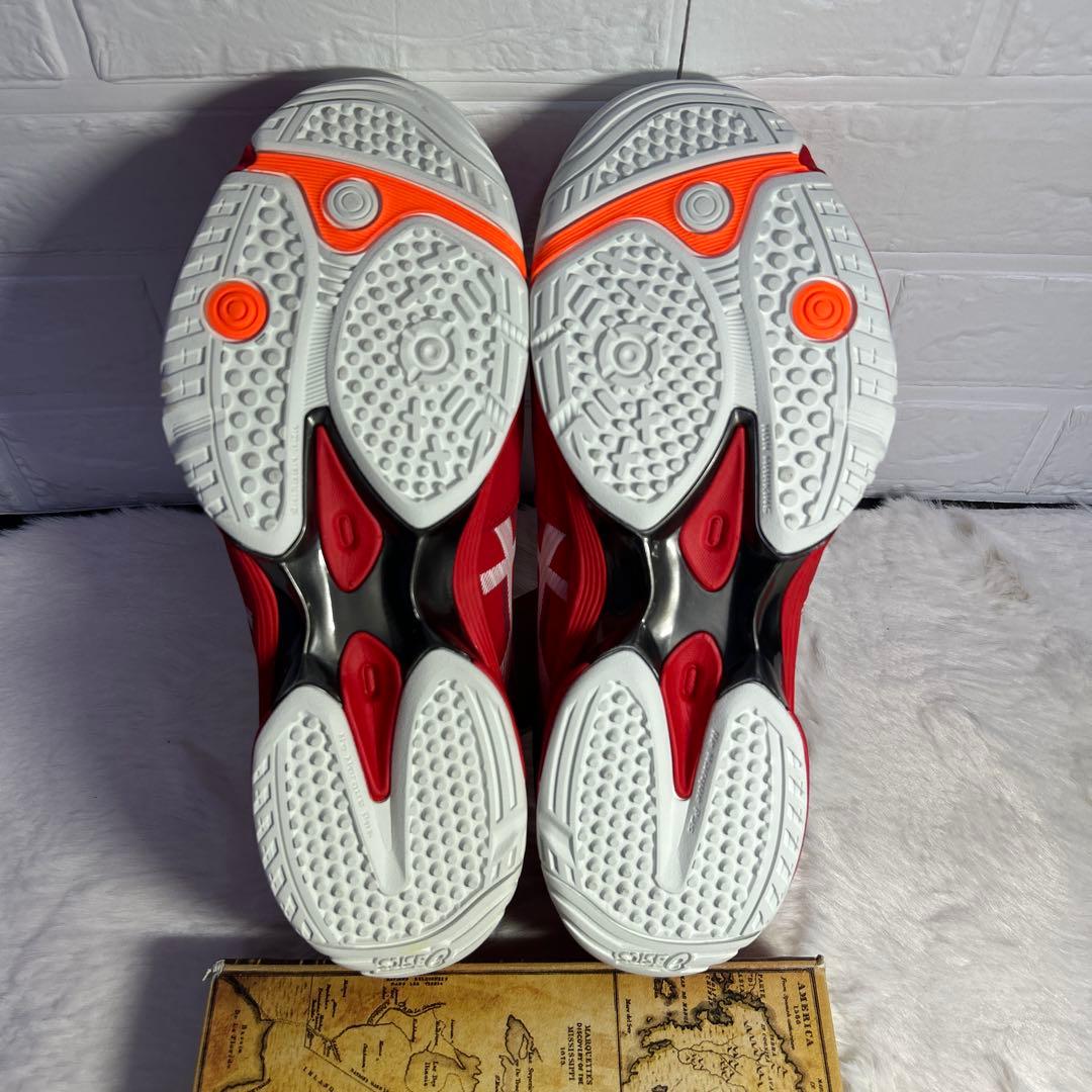 アシックスasics プレステージライト4 ワイド オムニ クレー 赤 テニス