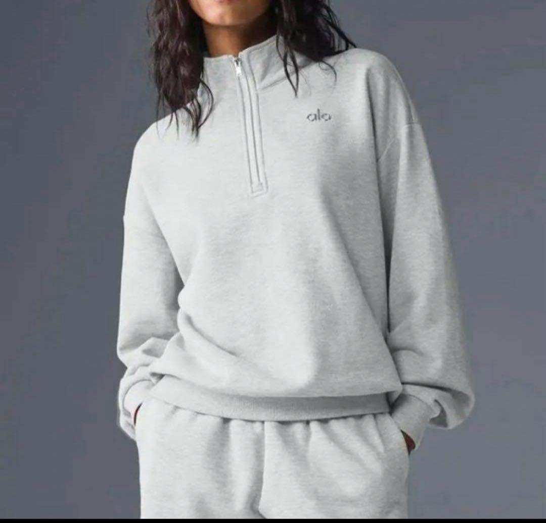 alo yoga Accolade 1/4ジップ プルオーバー XS グレー - メルカリ