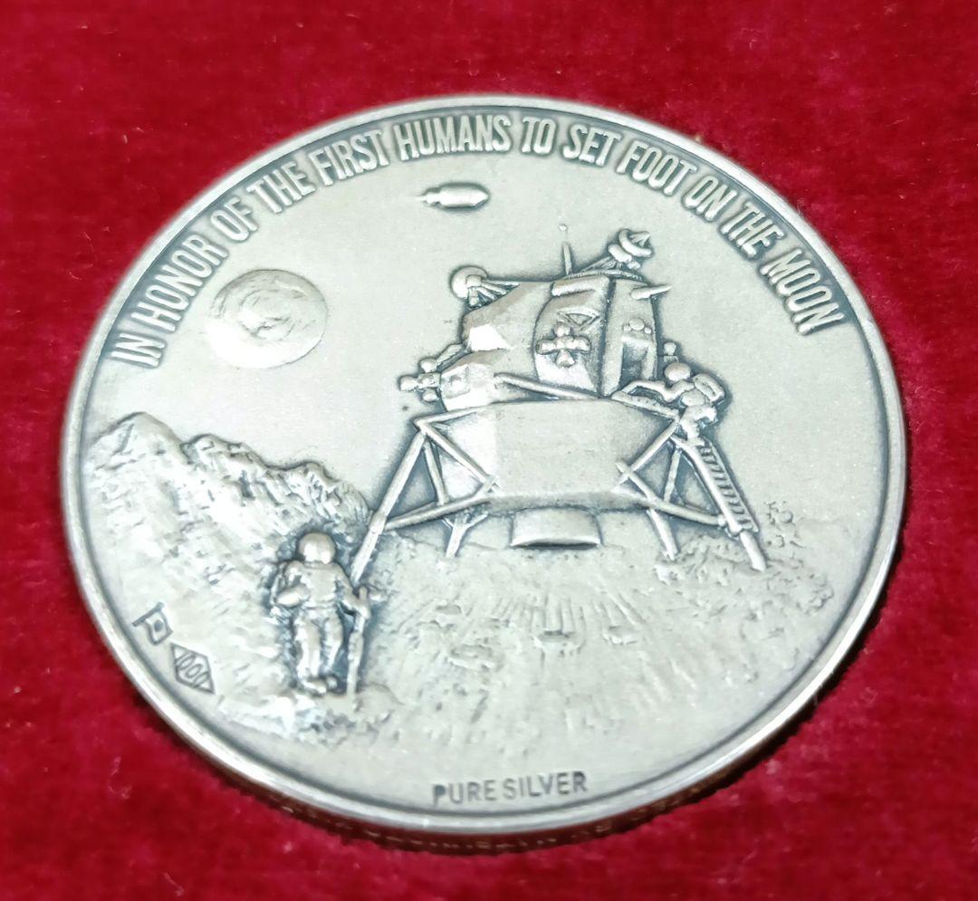 1969年 アポロ11号 月着陸記念メダル　純銀製 35.5g　松本微章工業