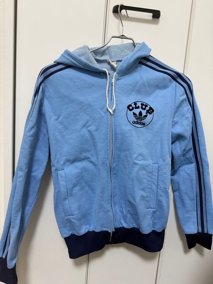 80年代クラブアディダス VENTEX社製水色ヴィンテージ ジップアップパーカー 70〜80年代 VENTEX社製 adidas アディダス CLUB ADIDAS クラブ