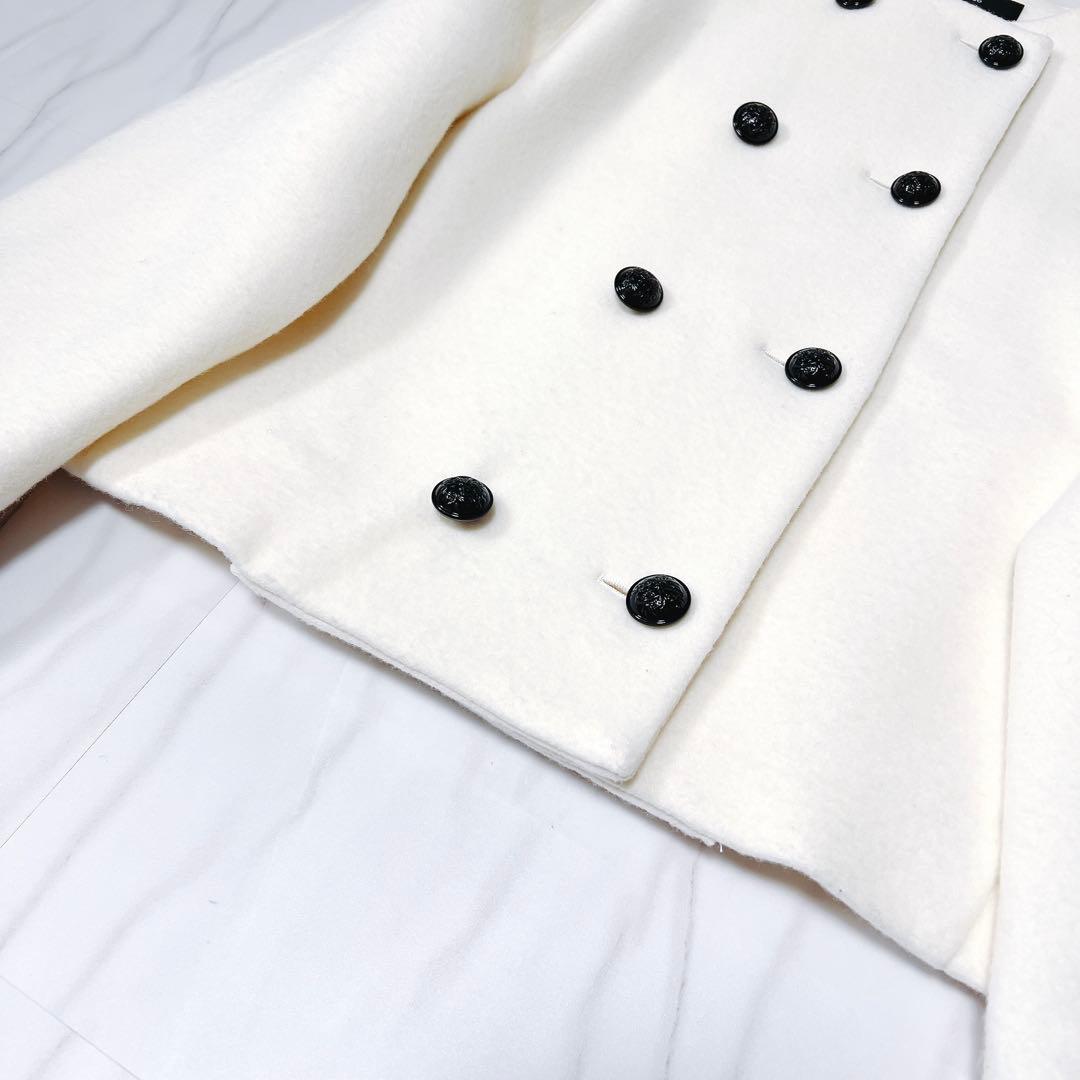 《タグ付き完売品》アルアバイル　ダブルビーバーノーカラージャケット ホワイト 1