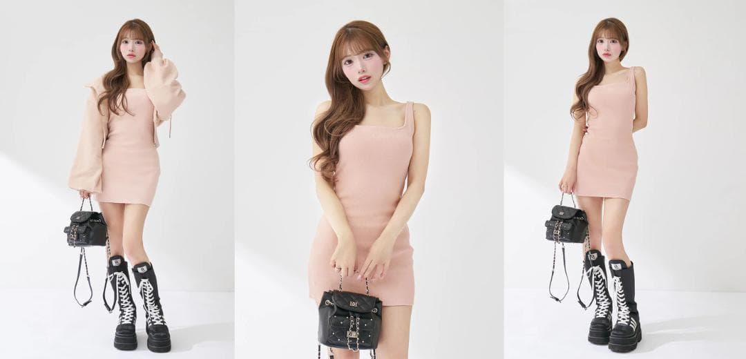 ダーリッチ darich シェイプリブカットミニワンピース ホワイト FREE