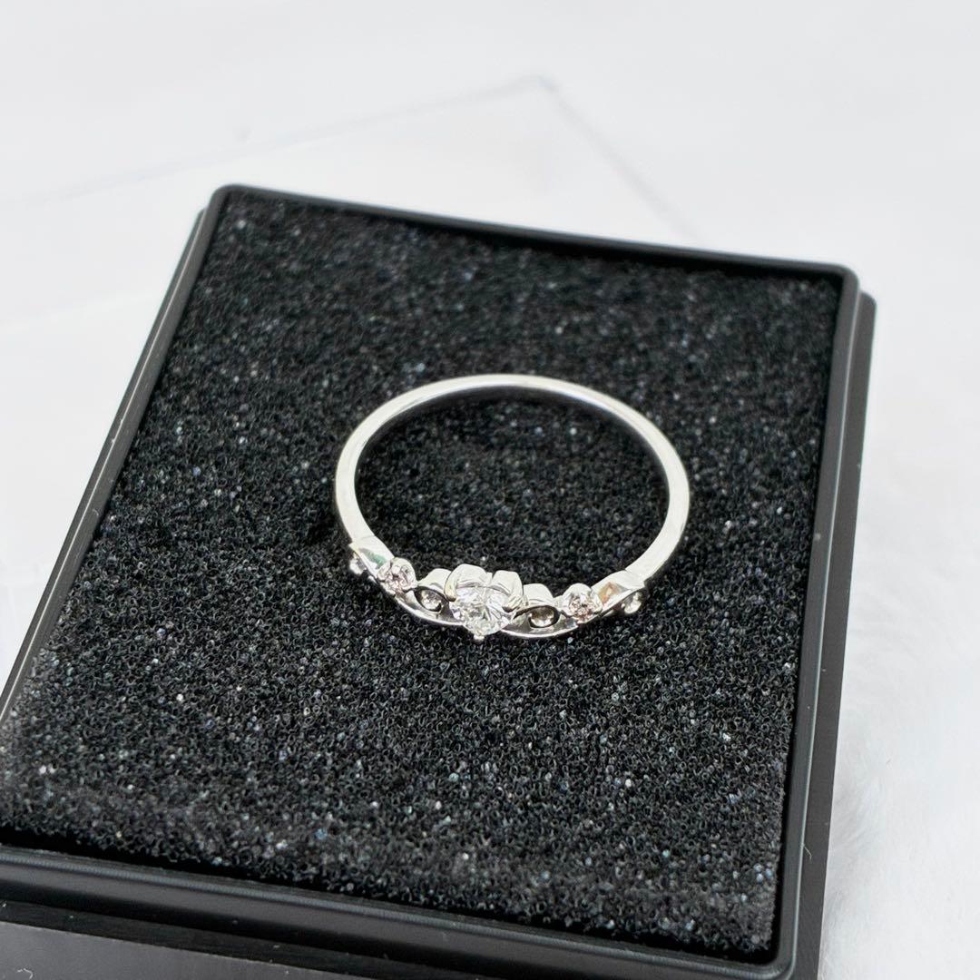 【美品】K10✨ ダイヤモンドリング✨ 0.12ct ホワイトゴールド