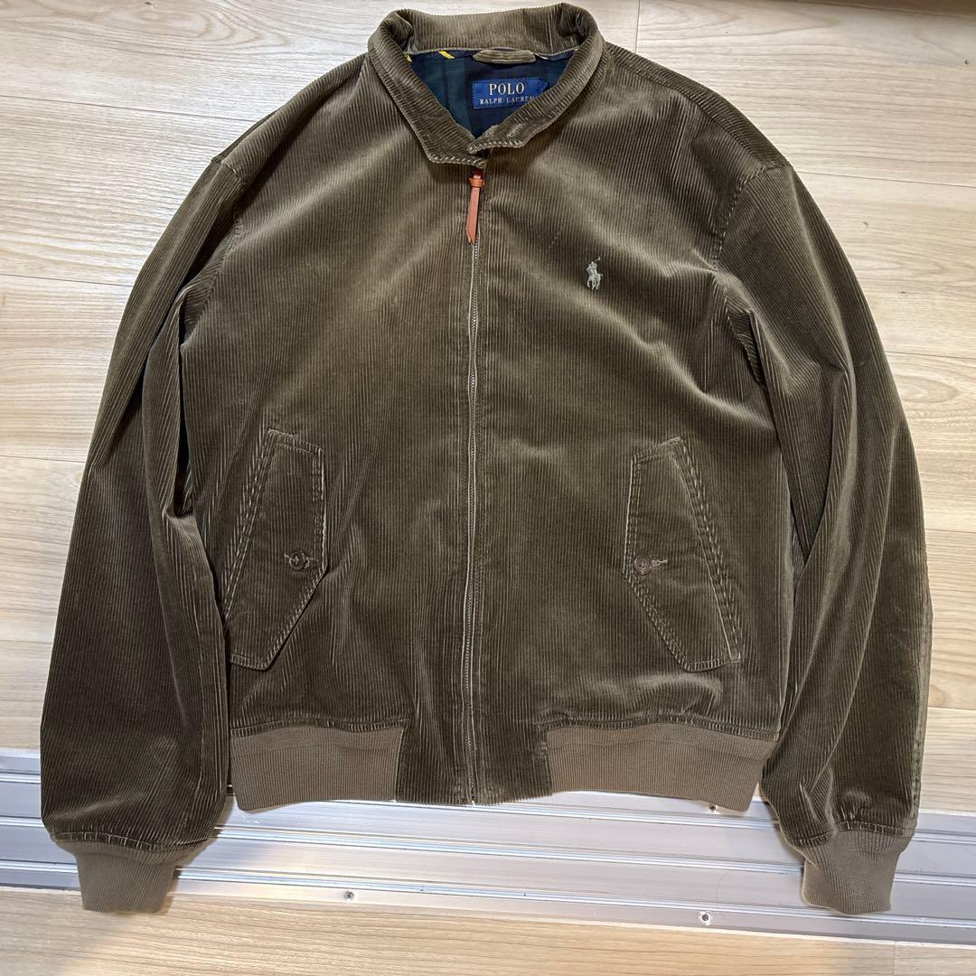 ユ*キ様 美品　ラルフローレンスイングトップ　ブラウン　コーデュロイ裏地チェック 古着 Polo Ralph Lauren 襟 コーデュロイ 裏地 チェック ワンポイント