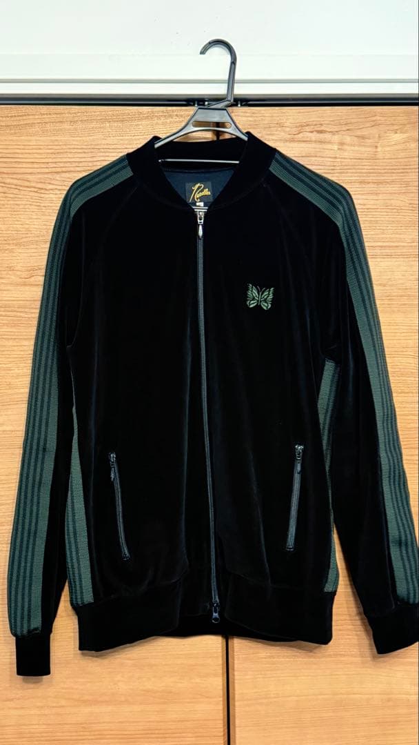 【正規美品】Needles ベロア トラックジャケット M ブラック ニードルズ NEEDLES ベロア トラックジャケット R.C. Track Jacket - C