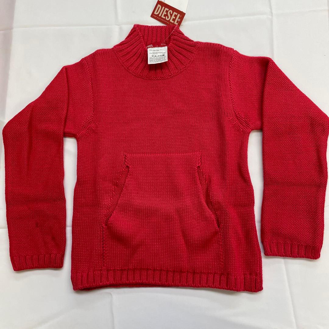 DIESEL⭕️⚫️ディーゼル朱赤ニットセーター7〜8歳用125cm - メルカリ