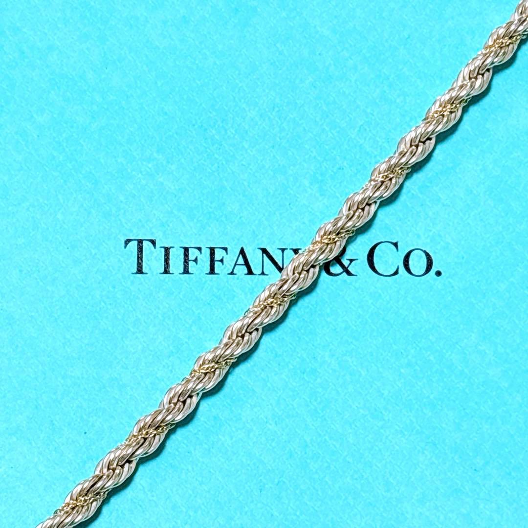 【美品】18.7cm ティファニー ツイスト コンビブレスレット 925/750