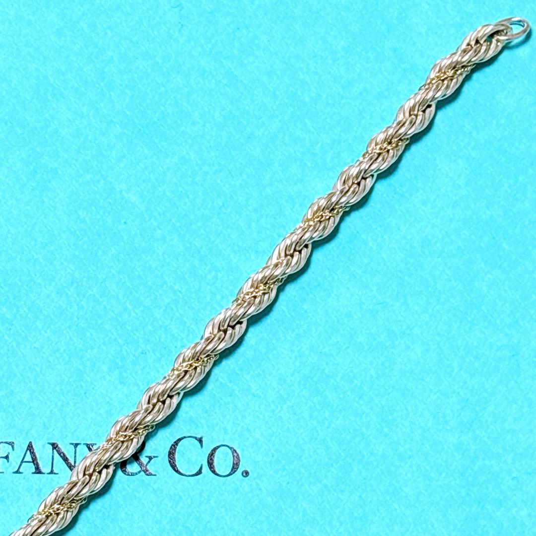 【美品】18.7cm ティファニー ツイスト コンビブレスレット 925/750