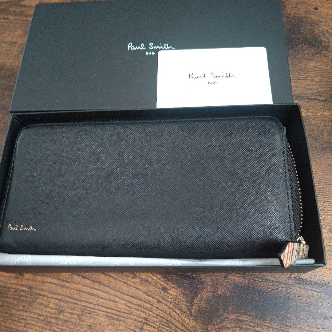 レア Paul Smith ジップストローグレイン 長財布 黒 - メルカリ