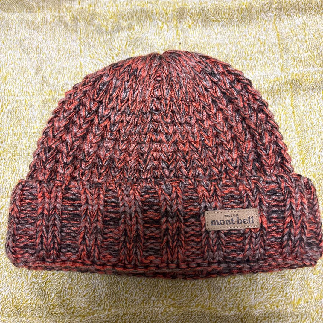 mont-bell ニット帽 S/M オレンジ系 - メルカリ