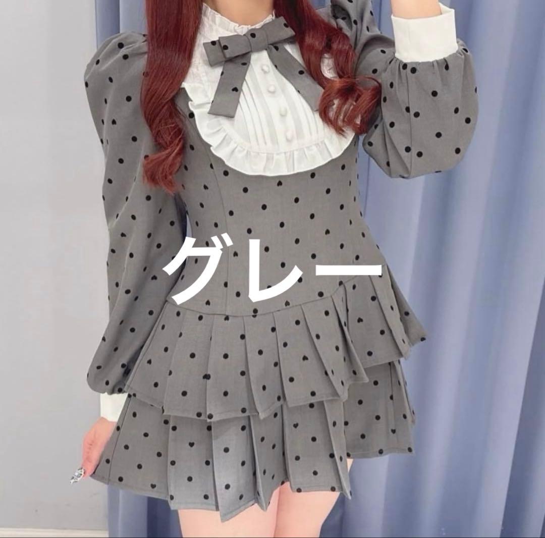 evelyn プリーツティアードミニOP グレー - メルカリ