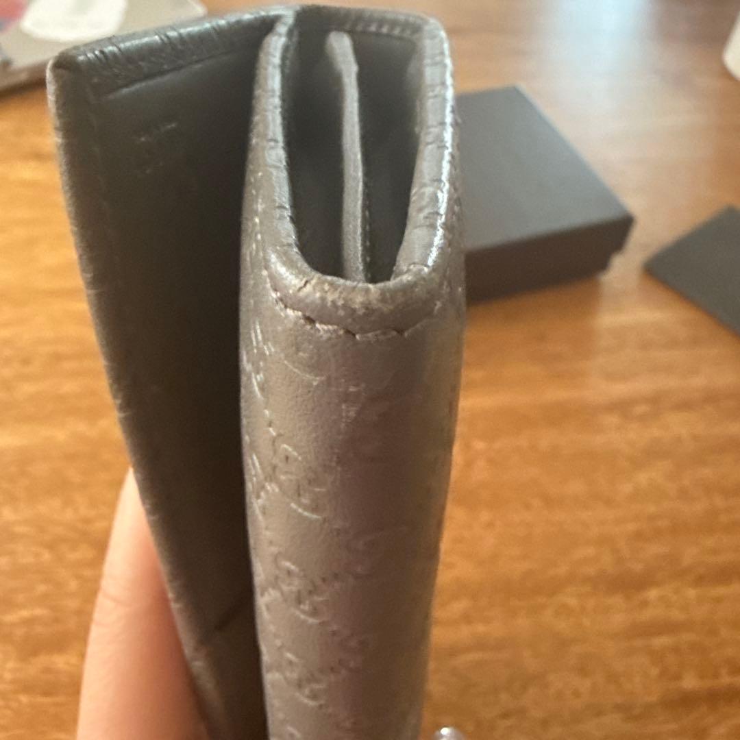 GUCCI GGパターン レザー長財布 グレー