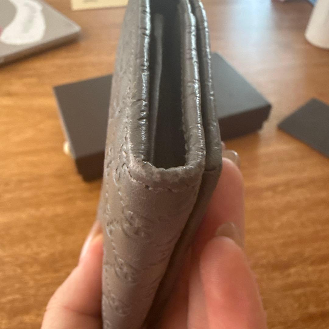 GUCCI GGパターン レザー長財布 グレー