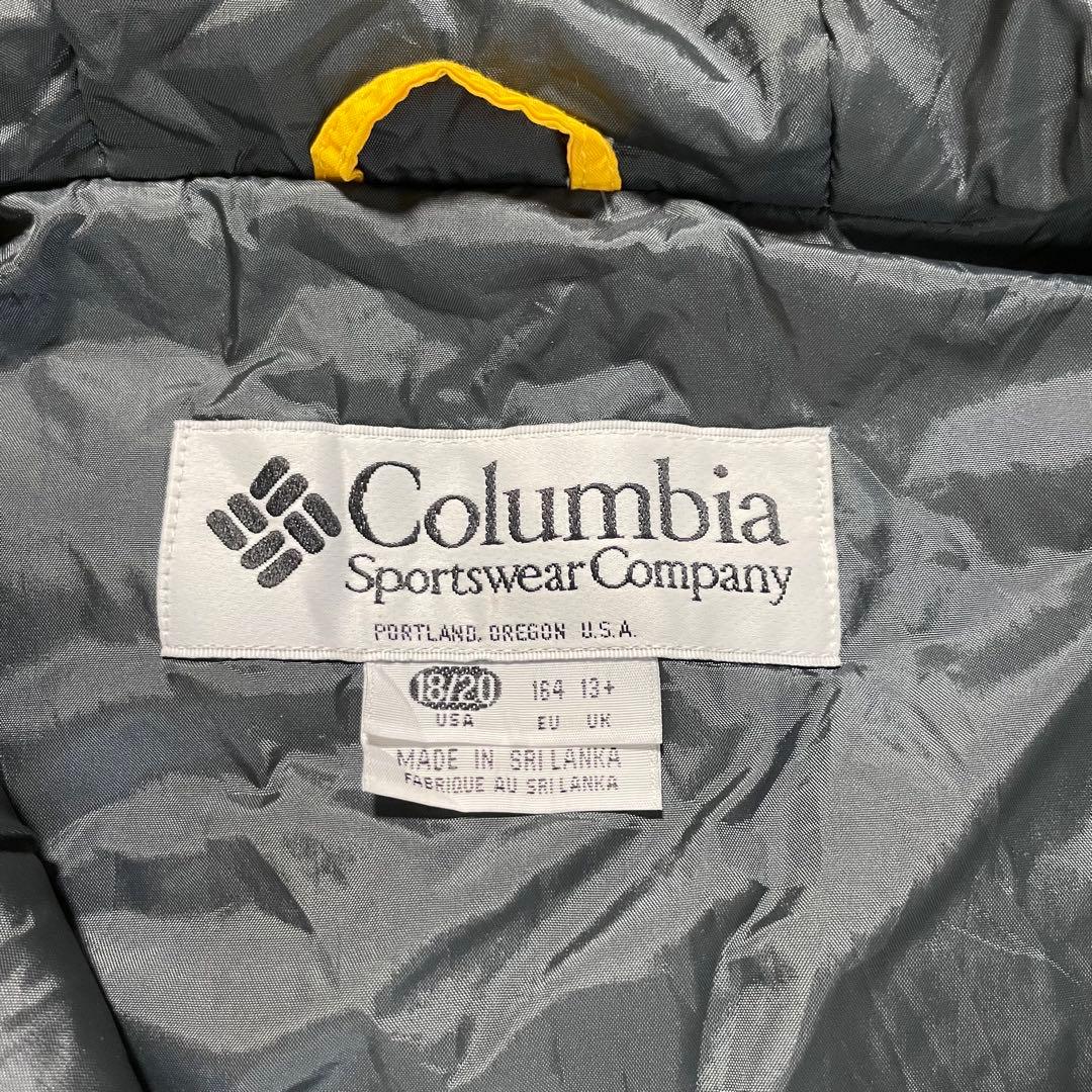 90sColumbiaコロンビア中綿アノラックジャケットイエローブラック刺繍