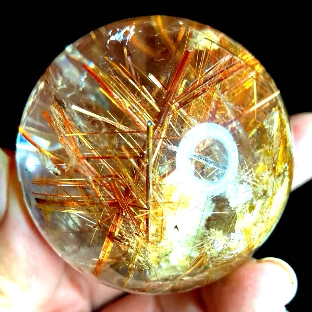 TAKU　50mm ゴールドタイチンルチルクォーツ　丸玉　スフィア 高品質]ゴールドルチルクォーツ丸玉/スフィア - 埼玉県吉川市の天然石