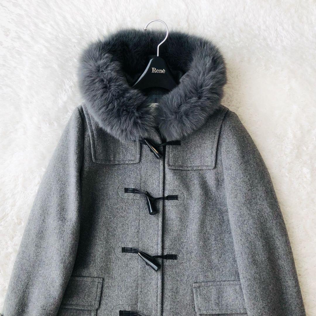 美品 アナイ メルトンダッフルコート 現行 ロング フォックスファー