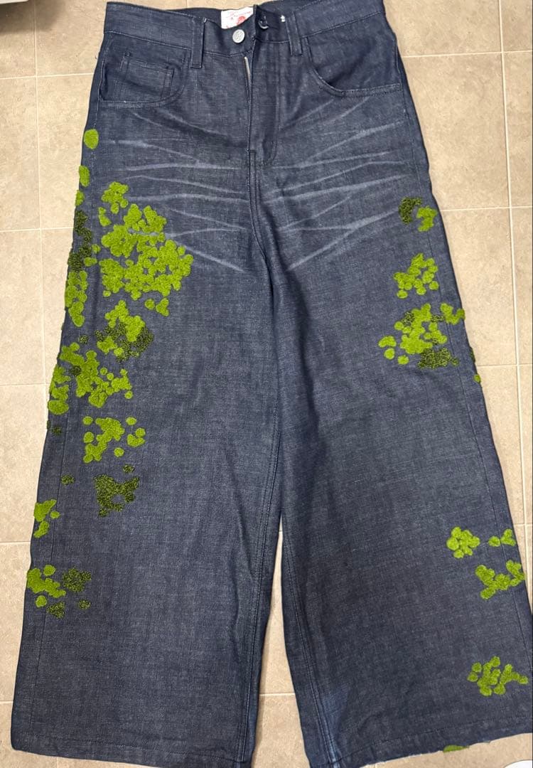 Feinicko 刺繍デザイン リジットデニム 濃紺 Msize - メルカリ