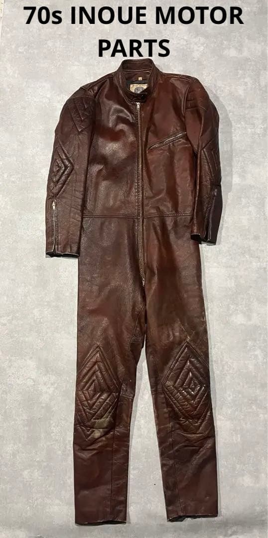 70s INOUE MOTOR PARTS つなぎ ビンテージ ライダー スーツ - メルカリ