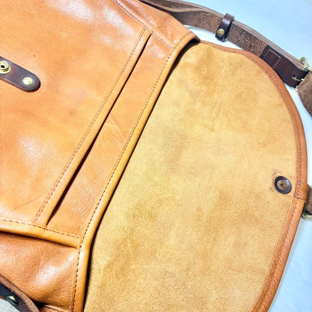 人気】 スロウ ルボーノ ショルダーバッグ 栃木レザー ヌメ革 キャメル