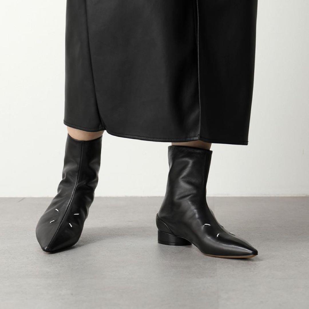 MAISON MARGIELA 4ステッチ ポインテッドトゥ レザーブーツ 36 - メルカリ