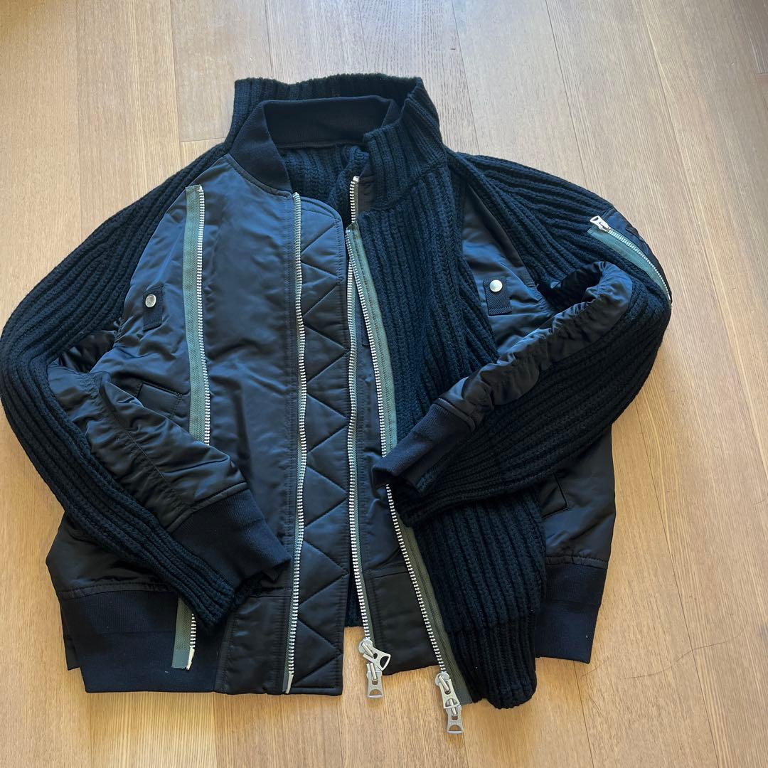 sacai サカイ ニット切替 MA-1 ジャケット サイズ2 新品未使用 - メルカリ