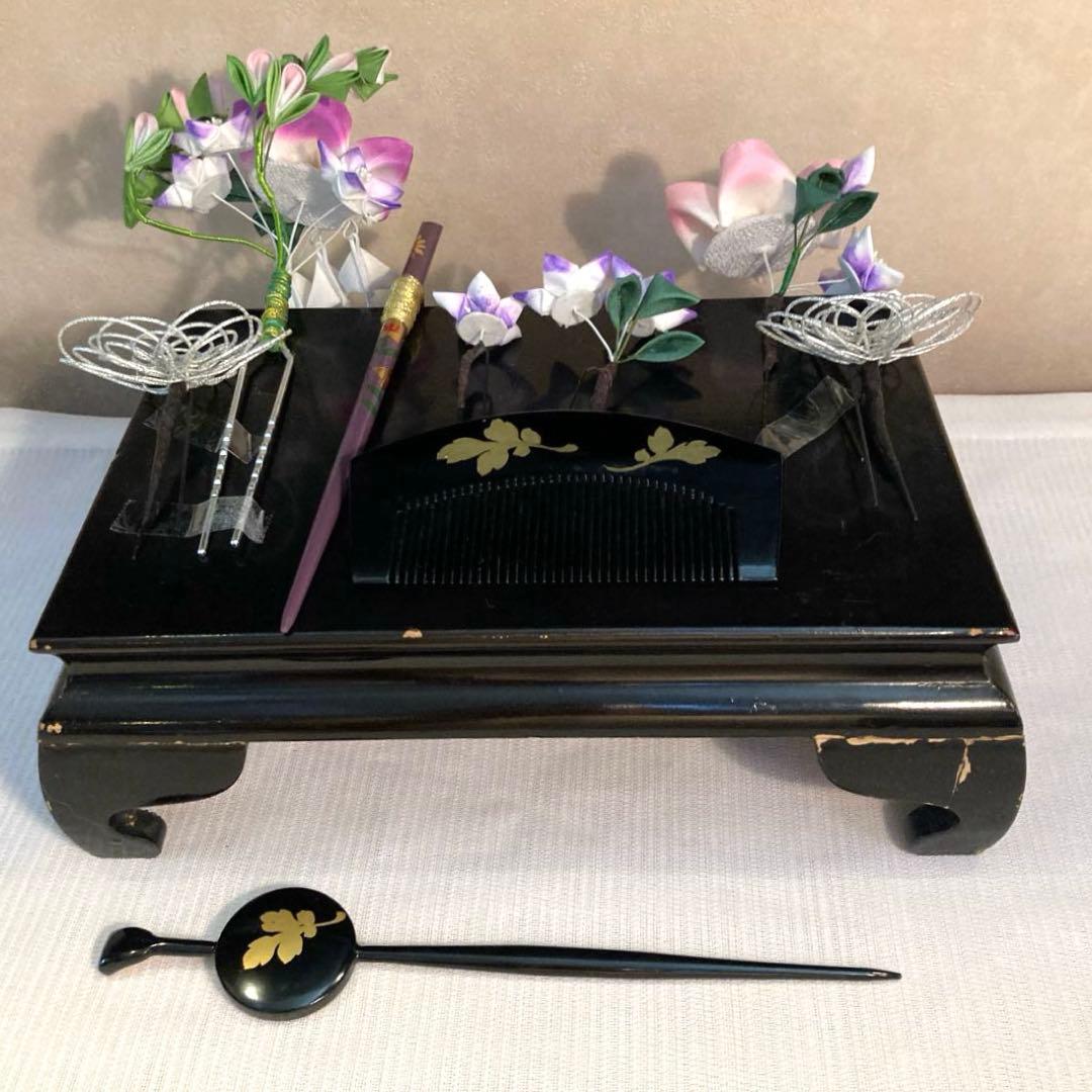 専用 七五三 成人式 桔梗花簪 櫛平打ち簪 Uピン簪 後挿し 水引