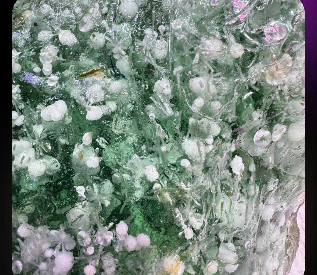 超超超希少石グリーンラリマー‼️14mm内径約17センチ 雪花