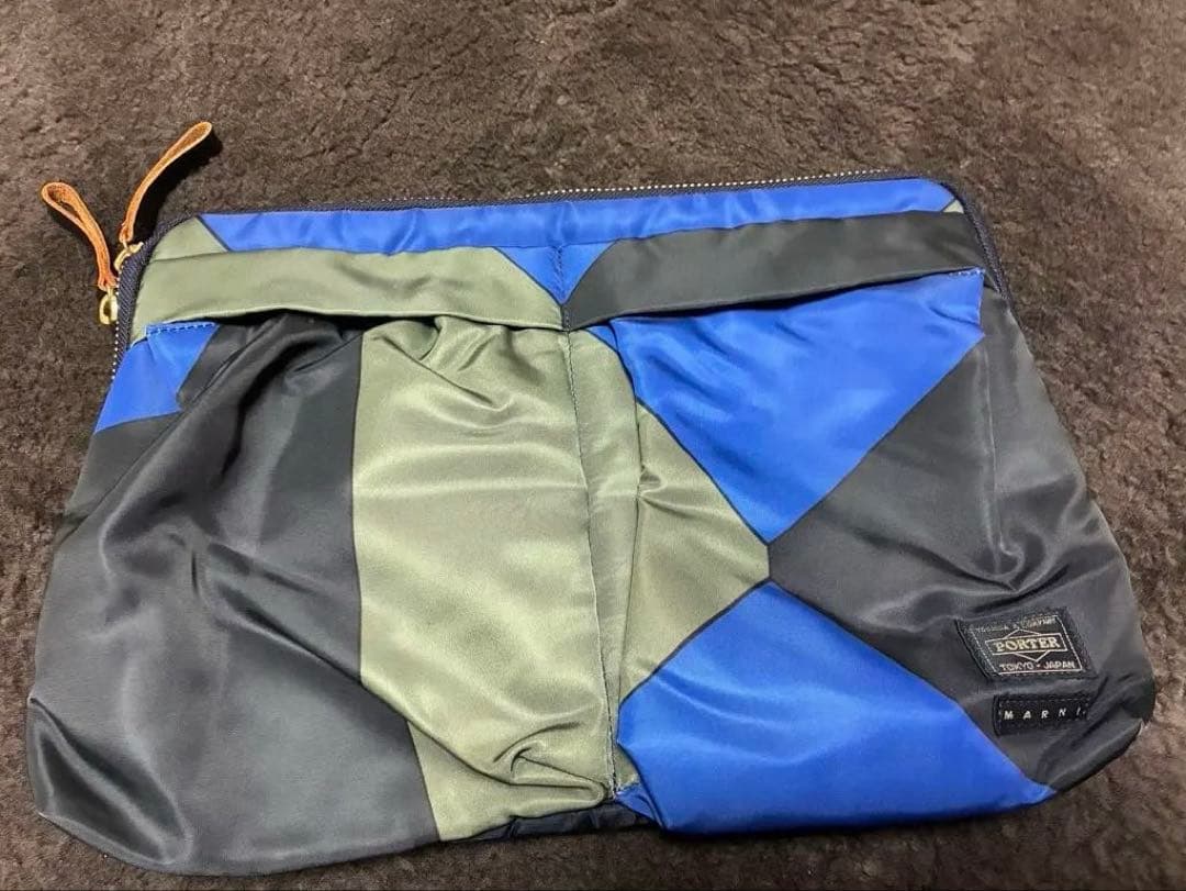 PORTER × MARNI クラッチバッグ MARNI x PORTER マルニ ポーター 別注 日本製 クラッチバッグ ブルー