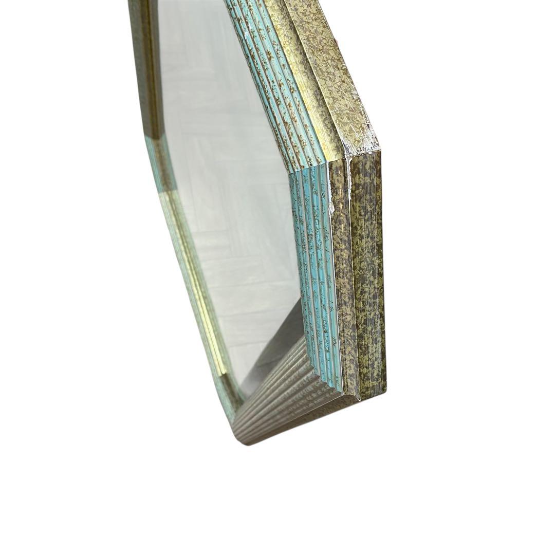 美品】トスカーナイタリア製 八角形ウォールミラー鏡姿見ヴィンテージ