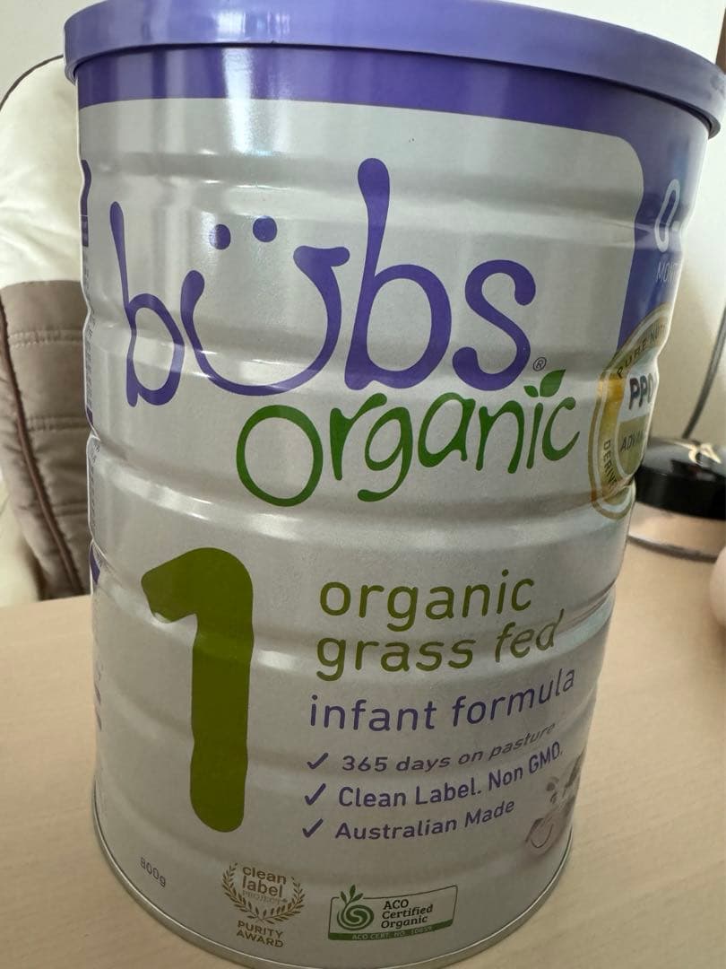 bubs organic 有機粉ミルク 0-6ヶ月 800g×3缶 bubs organic 有機