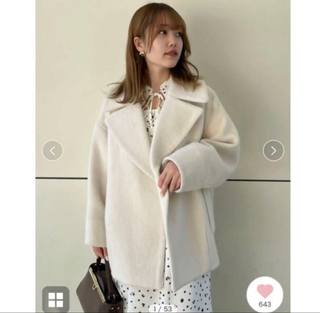 スナイデル ビッグカラーコクーンコート　アイボリsnidel SNIDEL - SNIDEL ビックカラーコクーンコートの通販 by shop