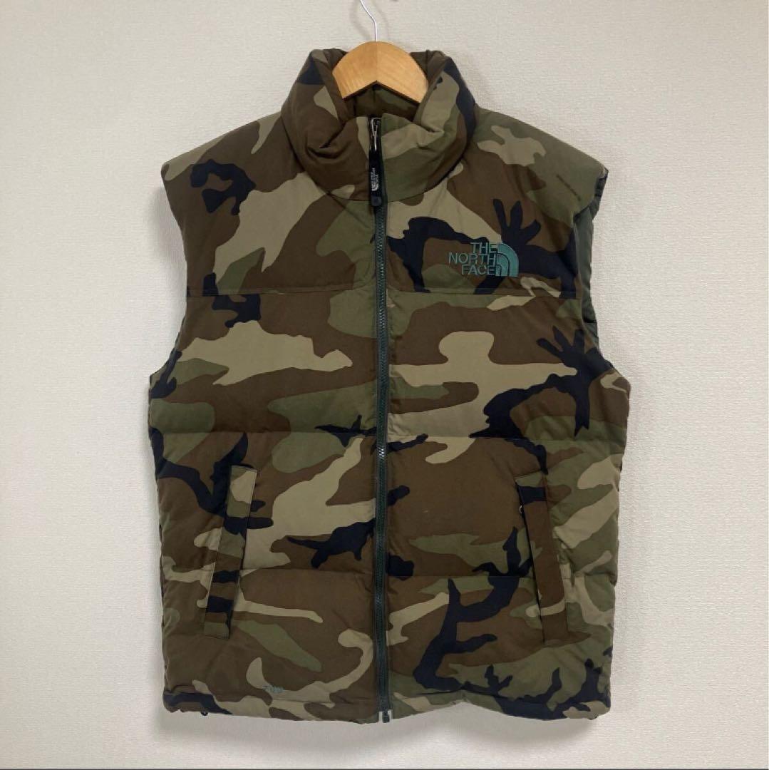 THE NORTH FACE ヌプシダウンベスト カモフラ柄 センターロゴ M - メルカリ