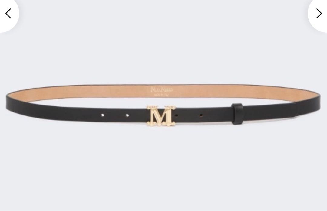 [Mグラツィアータ] カーフレザー ベルト - Black Mグラツィアータ] カーフレザー ベルト, black | Max Mara