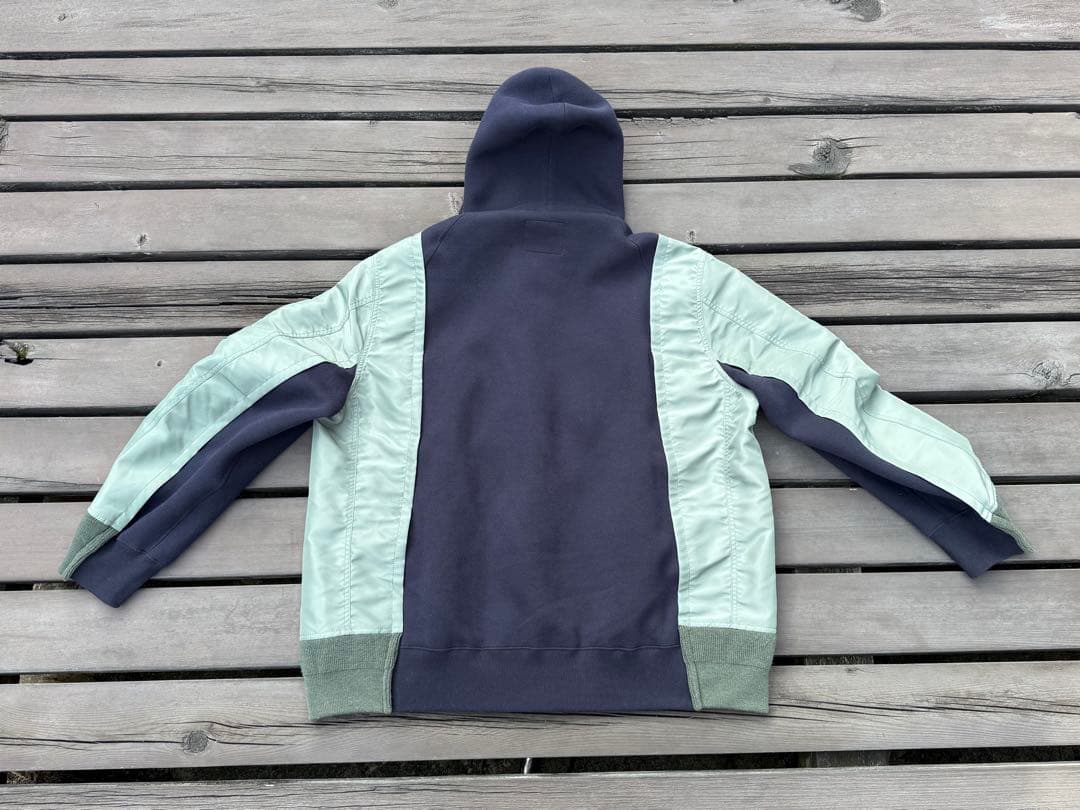 MA-1 Nylon Twill Sleeve Zip-Up Hoodie