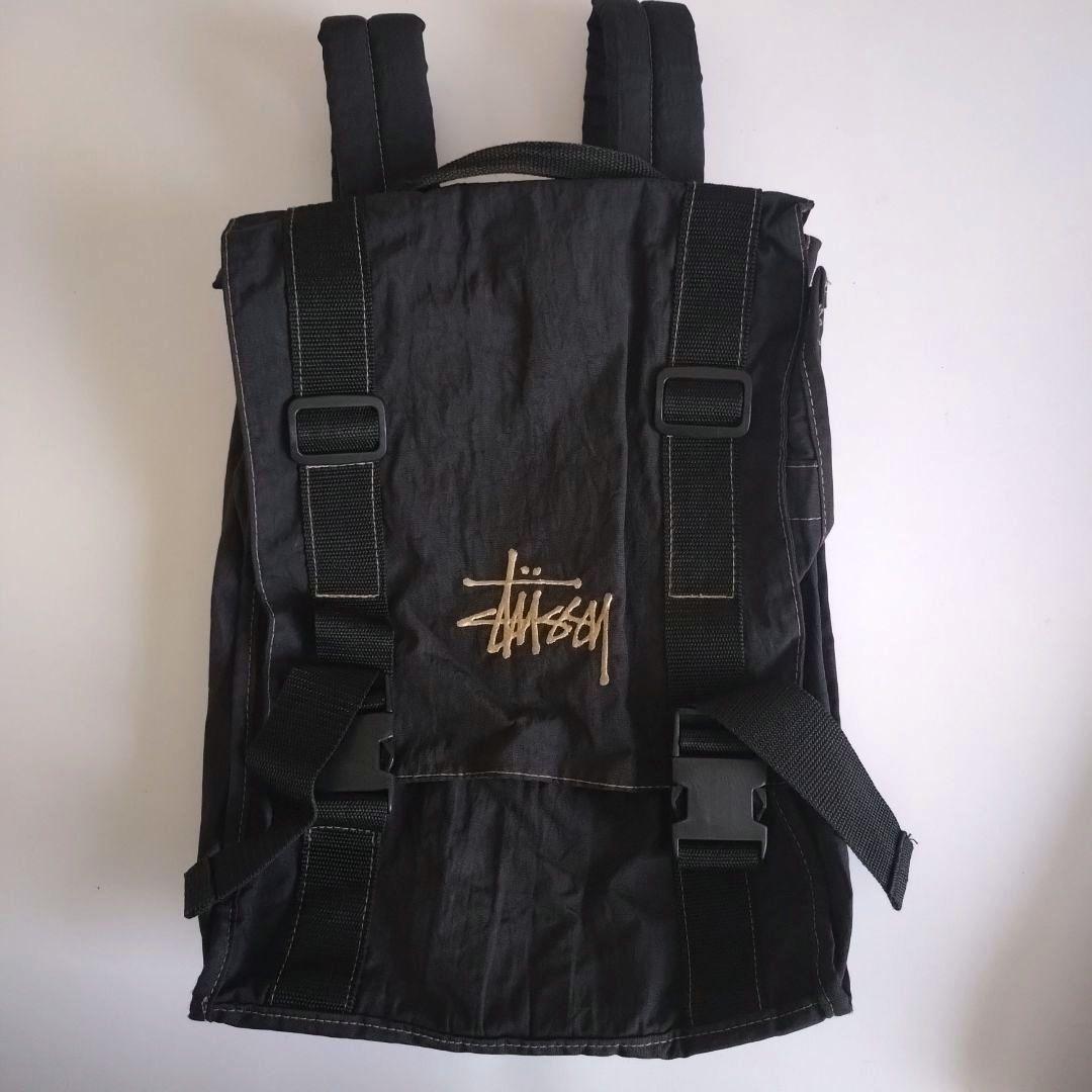 90's old stussy リュック バックパック ナイロン素材ブラック - メルカリ