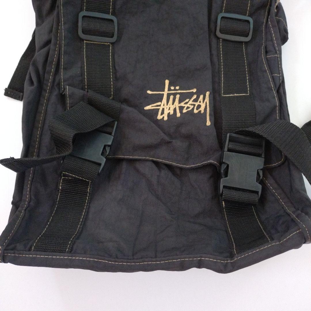 90's old stussy リュック バックパック ナイロン素材ブラック - メルカリ