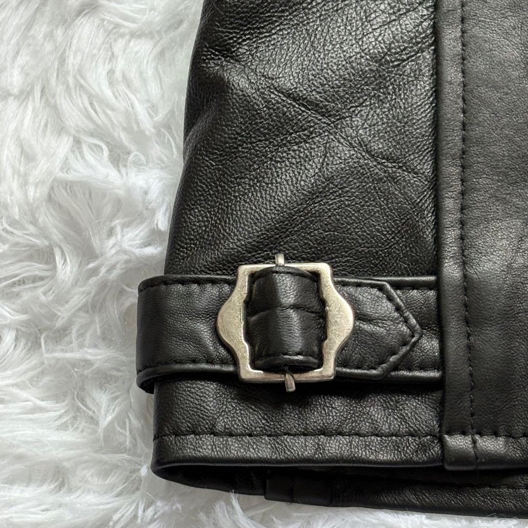 美品 本革 Finess ブラックレザー ダブルライダース y2k - メルカリ