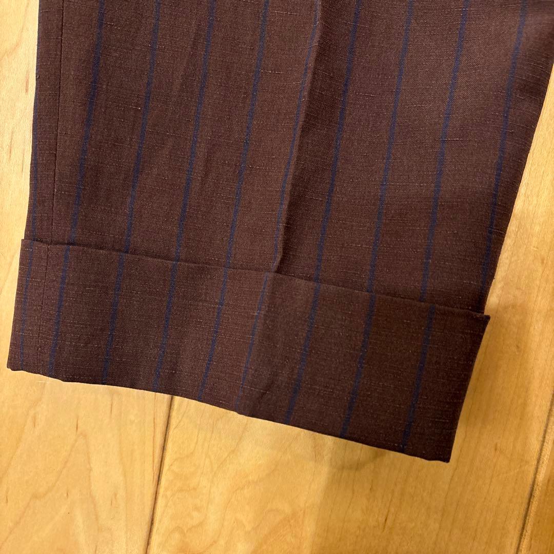 定価250000円】サルトリオ 本切羽 ボルドーストライプ青 ダブルスーツ