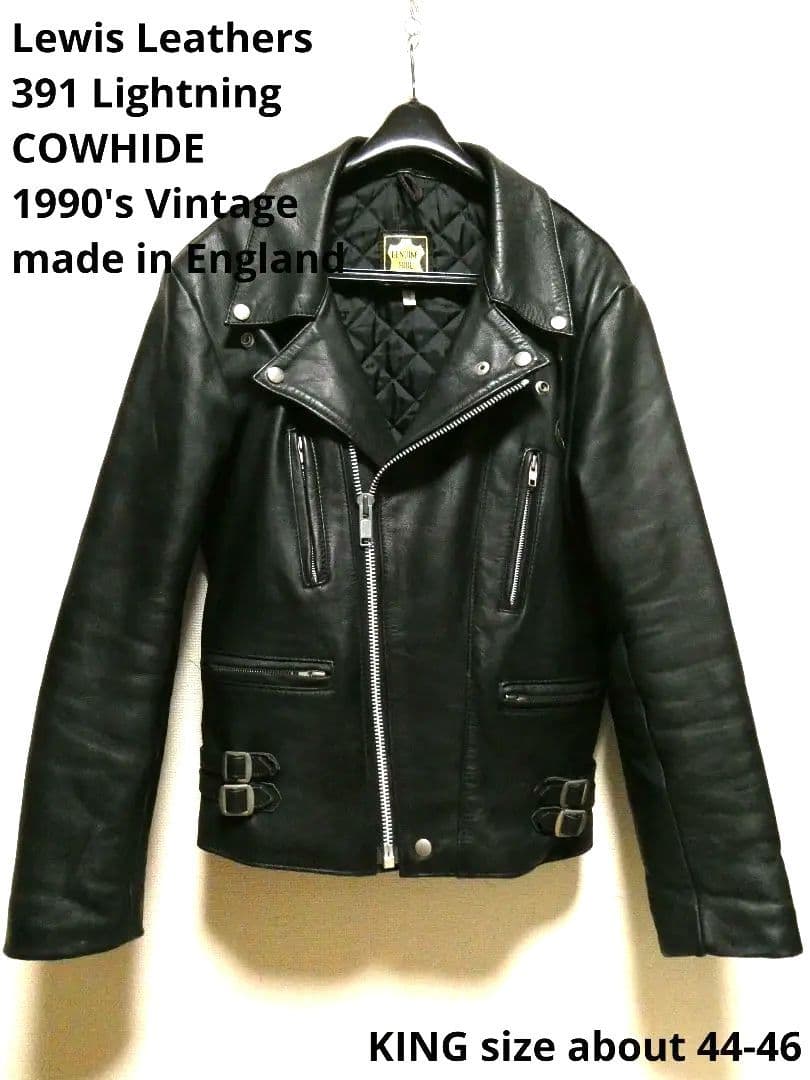 44-46相当！80年代ヴィンテージ！ルイスレザー391ライトニング羽なし