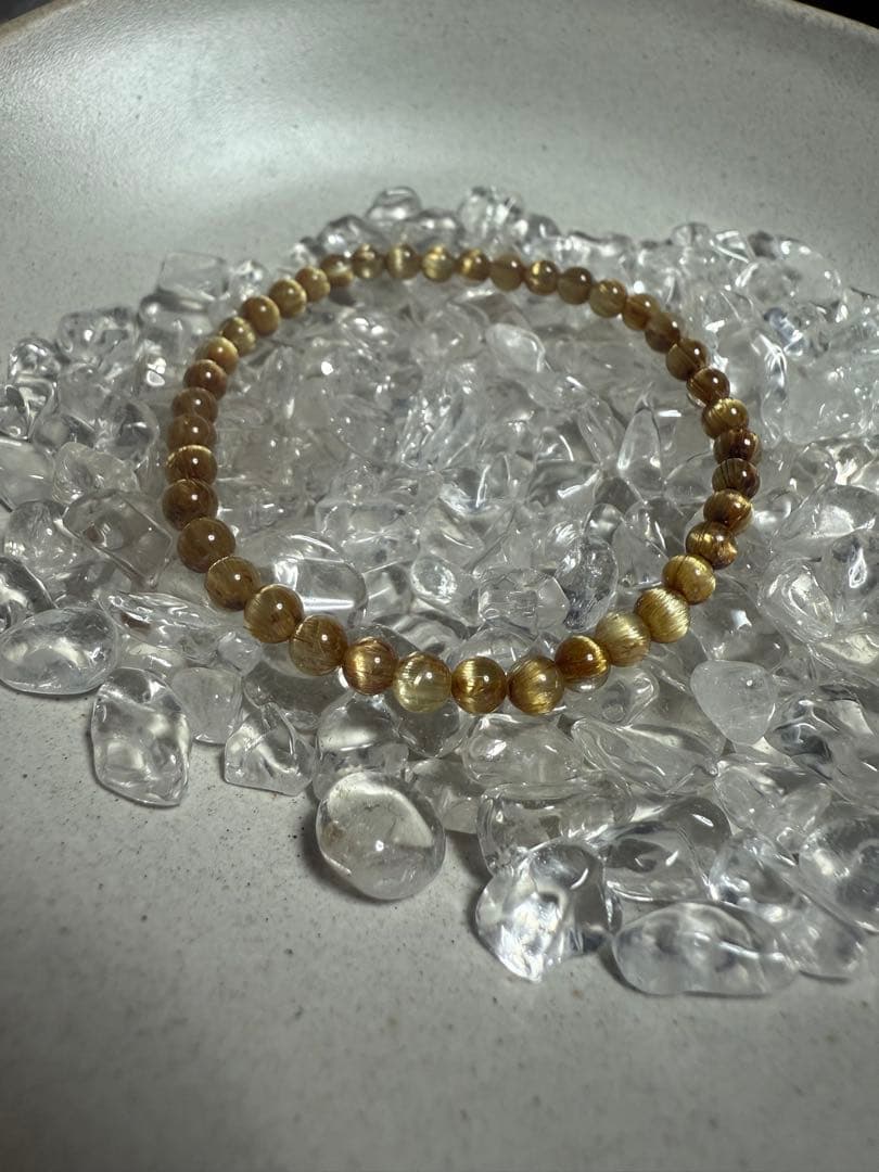 ゴールド　ルチルクォーツ　タイチンルチル　キャッツアイブレスレット 新入荷しました！ キャッツアイゴールドルチルブレスレット #ゴールド