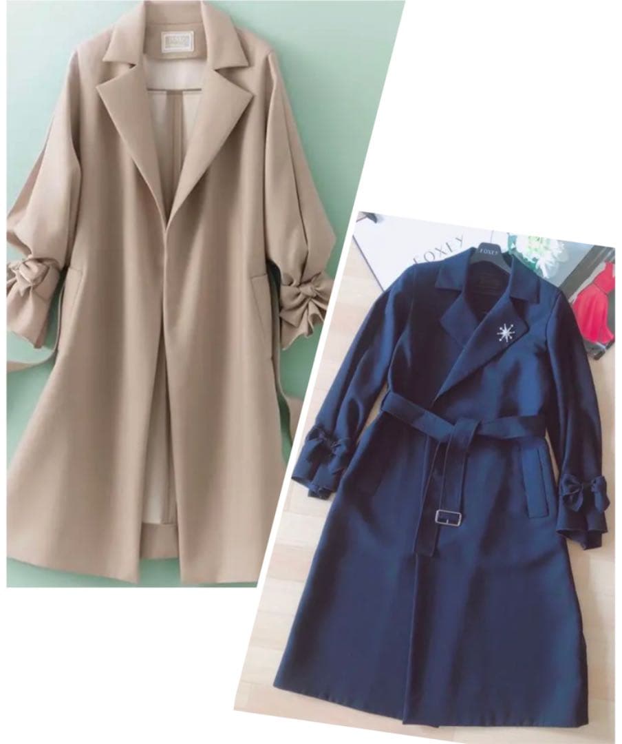 新品同様！ＦＯＸＥＹ ＢＯＵＴＩＱＵＥ　トレンチコート　38 Rene FOXEY - 新品同様！FOXEY BOUTIQUE トレンチコート 38